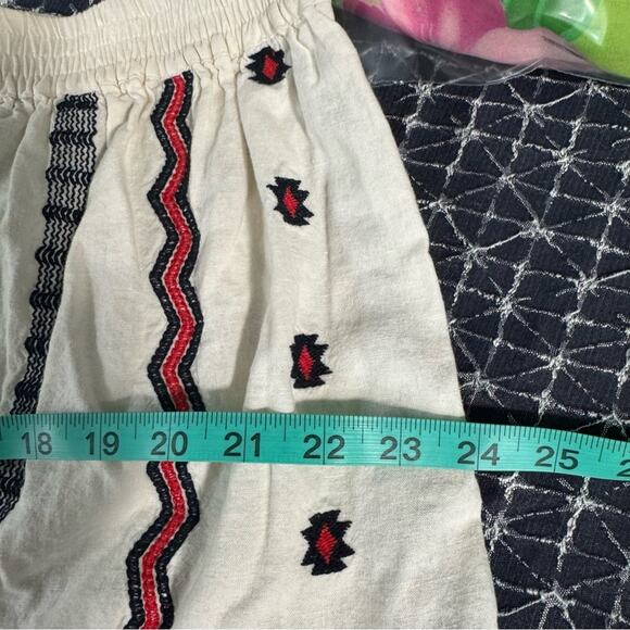 Loft Women’s XSmall Embroidered Linen Blend Boho Ruffle Elastic Waist Mini Skirt - Picture 8 of 10